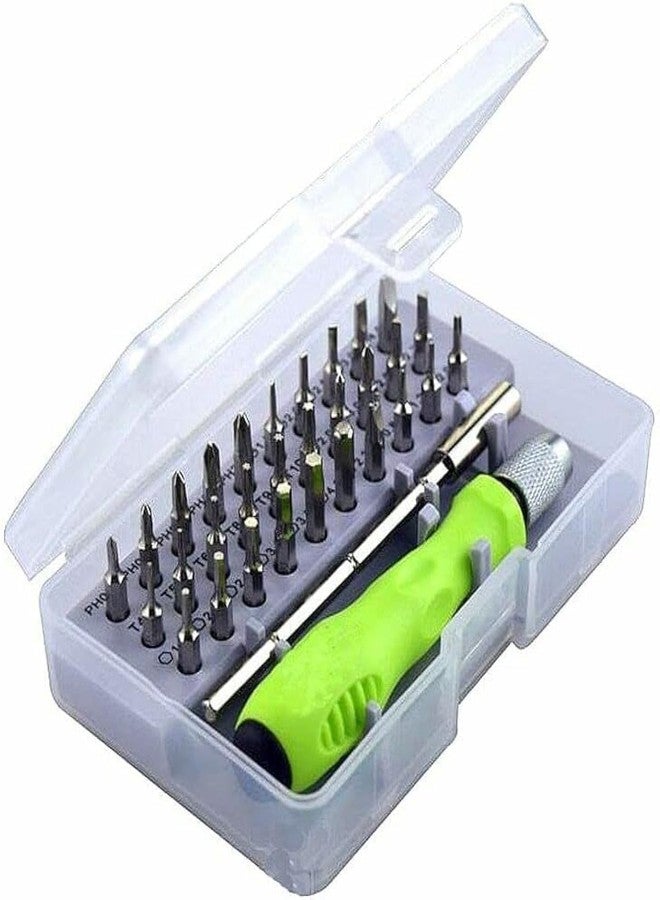 ROKTRY 32 in 1 Mini Screwdriver Tool Set Kit with Magnetic Flexible Extension Rod, Precision Bits screw driver, computer, mobile repairing tool kit, watch repairing, laptop screwdriver set, Multicolor - Image 1